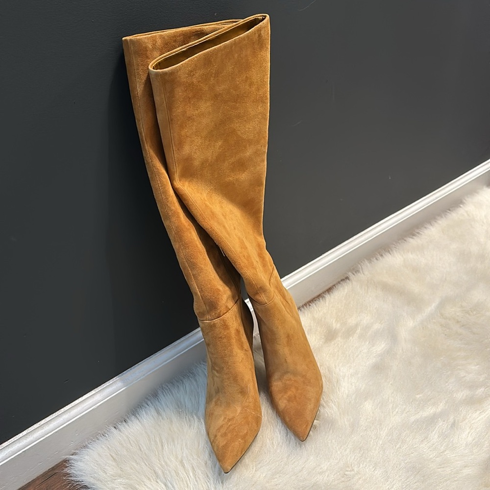Suede Knee-High Boots in Tan, New in the box - Picture 6 of 7
